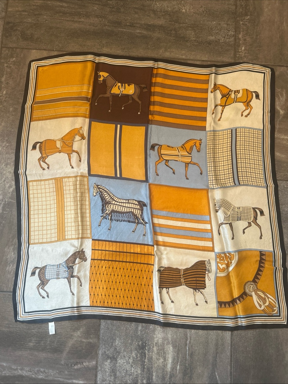 Horse Print 100% Silk Scarf